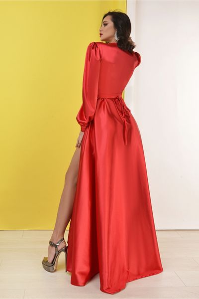 Atmosphere Fashion Long red wrap dress