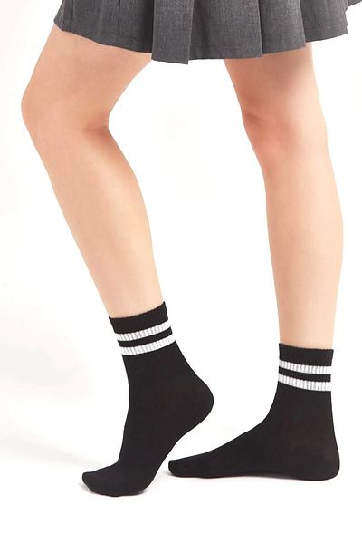 HİTRA Unisex 6 ζευγάρια μαύρες κάλτσες τένις