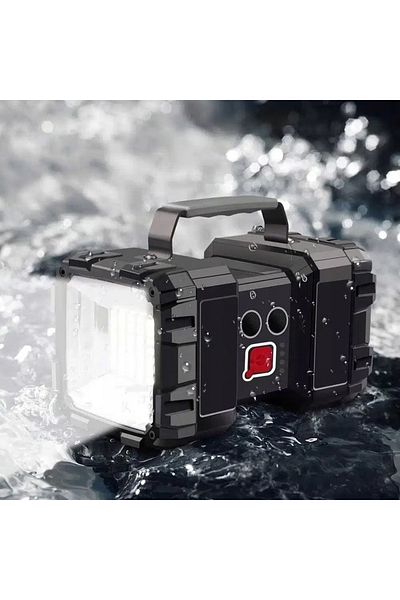 DexXer Rechargeable LED hand torch, Double, 7 lighting modes, 1200 lumens,battery 10000 mAh