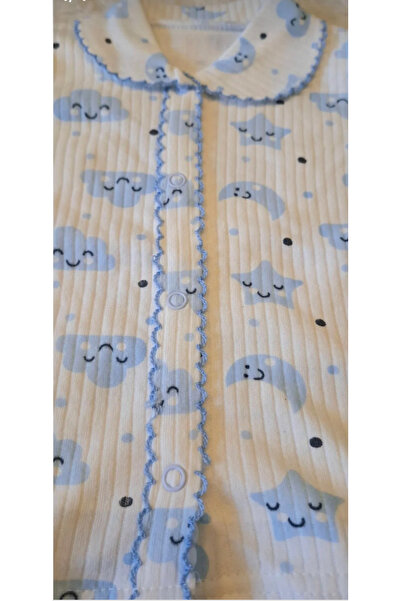 bebboo Genel Markalar Yıldız Baskı Unisex Bebek Mavi Takım