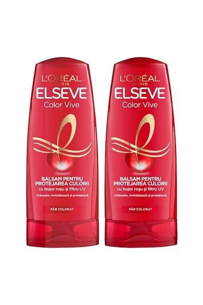 ELSEVE Set 2 Bucati Balsam de Par Elseve Color Vive pentru Par Vopsit, 400 ml