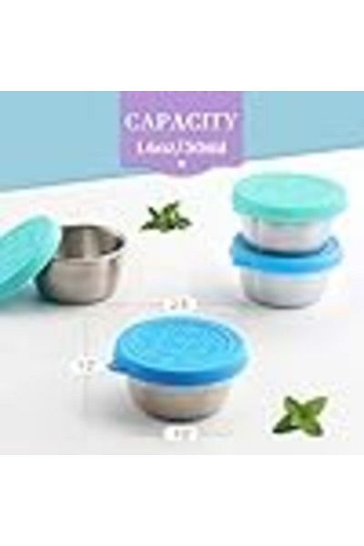 COOYA Seasoning box, 304 cat claw spoon - silver+304 stainless steel (small size 6 set 6 cups）