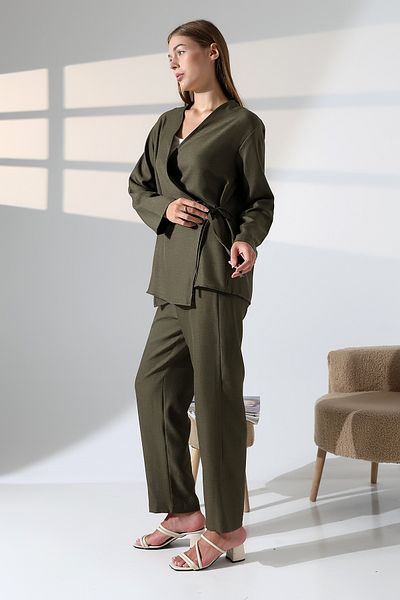 ZEYCEN Women's Linen Double Kimono Suit Loose Cut Comfortable Fit
