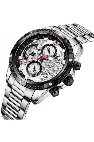 Naviforce Luxury Chronograph Wrist Watch for Men with Stainless Steel Strap Water Resistant Multi-Function