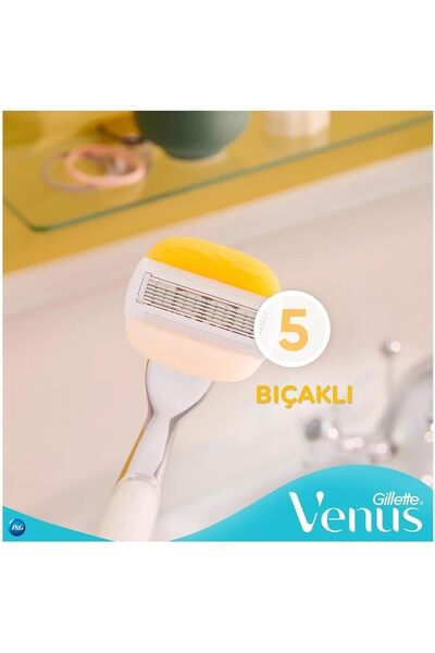 FFNIU Venus Olay Plus Comfort Glide Coconut Women's Razor, Metal Handle, 5 Blades