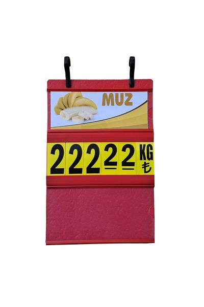 Yamani Display 5 Pieces of 5 Digit Labeling Butcher Label 17X26 cm Size (Medium Size) Red Label Black Number