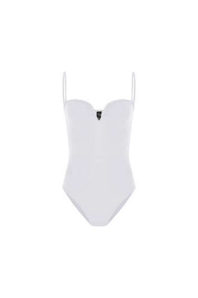 Beauty Omelette Beyaz Kalp Yaka Mayo