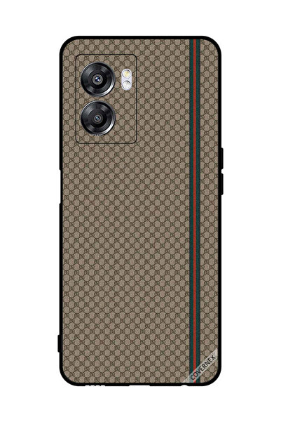 Covernex غطاء حماية لهاتف Oppo A57 بخطوط حمراء وخضراء على نمط بني