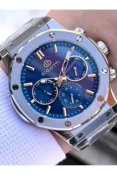 Bigotti Exclusive Boxed Engagement and Groom Watch 2 Years Warranty Inner Functions Active Men Wristwatch Bx03