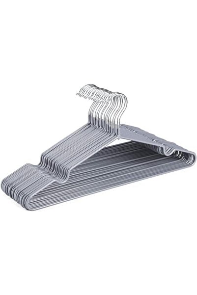 House Day شماعات معدنية وبلاستيكية - عبوة من 10 قطع - رمادية - شماعات قمصان ل...