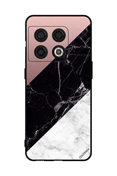 Covernex غطاء حماية لهاتف OnePlus 10 Pro، أبيض وأسود، الجزء العلوي من الرخام ...