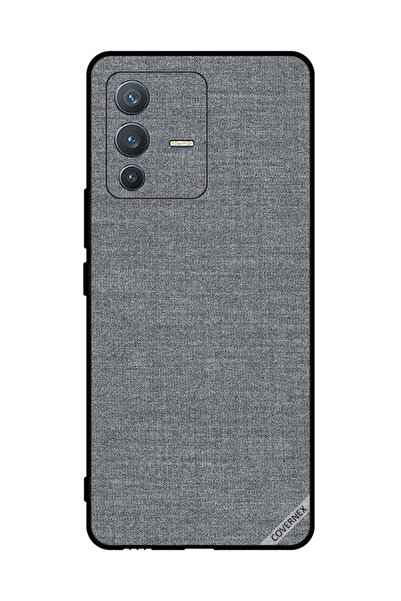 Covernex غطاء حماية لهاتف فيفو V23 برو بنمط قماش رمادي