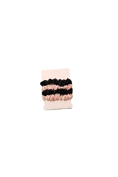 OEM Set 4 elastice par, Marime universala, Negru si Roz