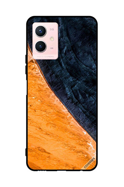 Covernex غطاء حماية لهاتف فيفو Y33s 5G بنمط طلاء أصفر وأسود