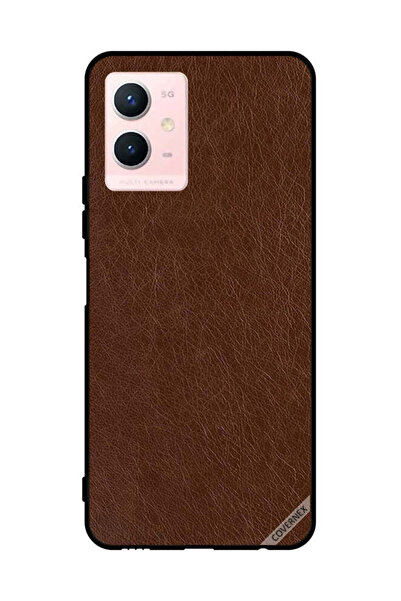 Covernex غطاء حماية لهاتف vivo Y33s 5G بنمط جلدي بني داكن