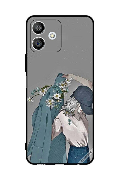 Covernex غطاء حماية لهاتف Honor Play6T Pro بغطاء رأس فتاة ترتدي معطفًا مزهرًا