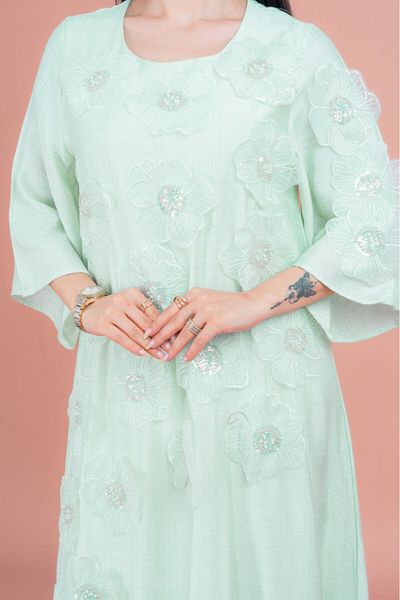 IKKXA Floral Embroidered Jalabiya