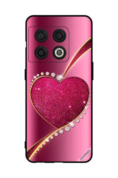 Covernex غطاء حماية لهاتف OnePlus 10 Pro - قلب وردي لامع من الألماس