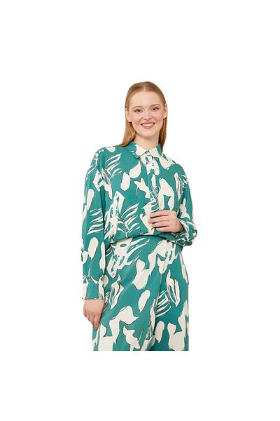 Levidor Floral Patterned Shirt Collar Trousers Suit