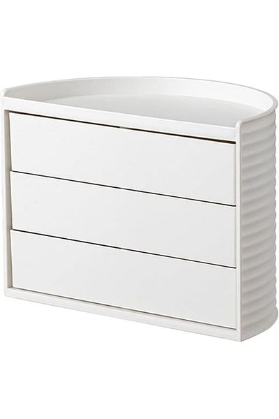 COOYA Capacity Solid Colored Practical Jewelry Box for University Housing Semicircle Rotary Organizer
