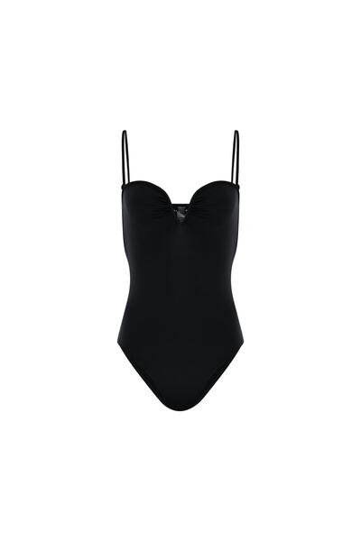 Beauty Omelette Siyah Kalp Yaka Mayo