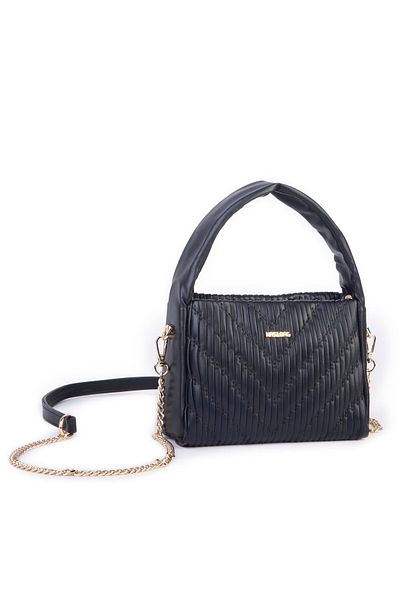 Nas Bag Geantă de mână și geantă de umăr pentru femei (19x15 cm) neagră