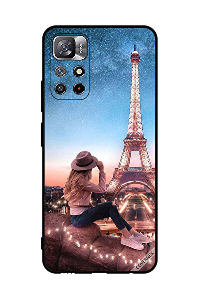 Covernex غطاء حماية لهاتف شاومي ريدمي نوت 11S 5G، فتاة قبعة بنية اللون وبرج إ...
