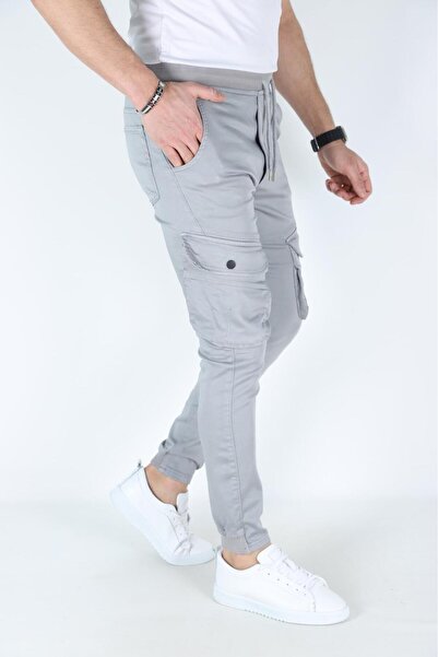 MYRAB DENİM ανδρικό παντελόνι τσέπης cargo με ελαστική μέση λύκρα