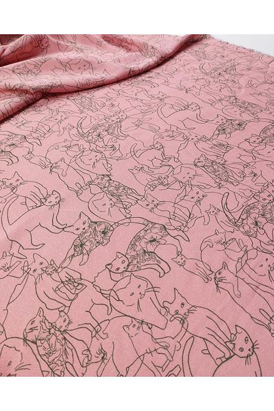 Kumaş Parça Maroccan Viscose Thin Salmon Pink Color Width: 145 cm
