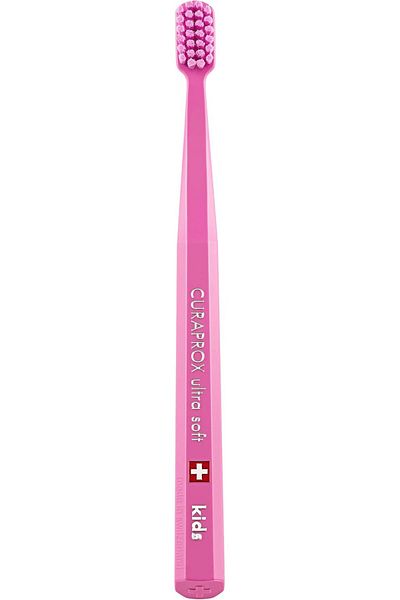Curaprox Kids Ultra-Soft Toothbrush, Pink | Gentle Oral Care for Children’s Sensitive Gums | 5,500