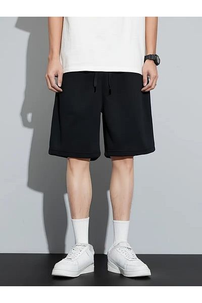 NURVES Men's Comfortable Black Shorts