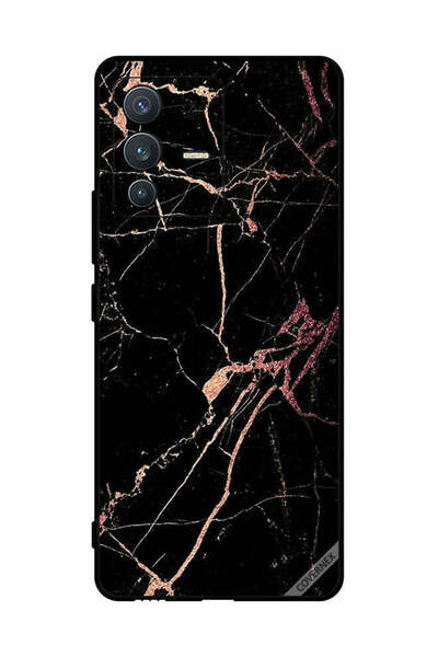 Covernex Protective Case Cover For vivo V23 5G Racked Black Marble Pattern