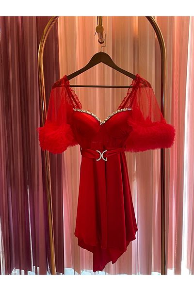 Limas lingerie Romantic Short Nightgown Satin with Crystal Stone Detail