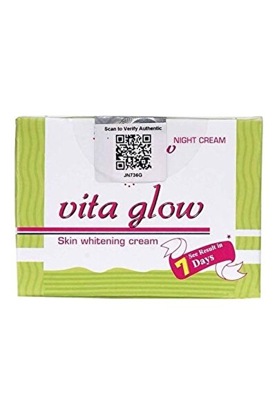 vita كريم تفتيح البشرة الليلي المتوهج أبيض/أخضر 30 جرامًا