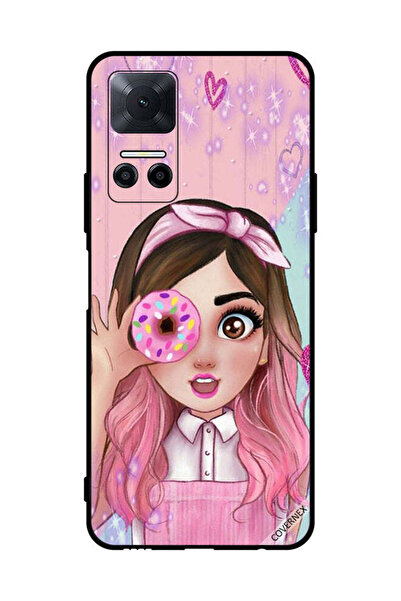 Covernex غطاء حماية لهاتف Honor Play6T فتاة صغيرة لطيفة تحمل دونات