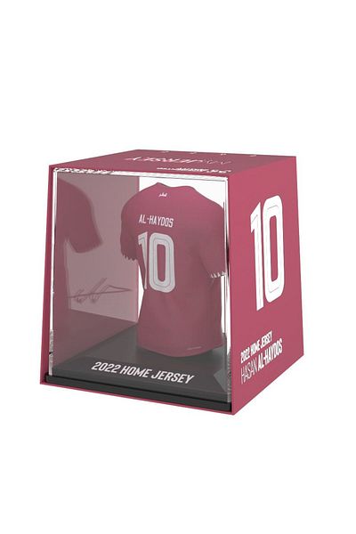 Splink – QFA Hassan Al-Haydos Home Jersey Display Case, Official Licensed Collectible 2022