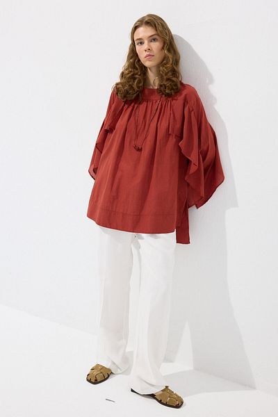 KUAD Tile Draped Sleeve Voile Tunic