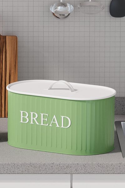hemlife Luxury Modern Large Size Metal Bread Bowl with Metal Lid, Bread Box Basket 32 cm