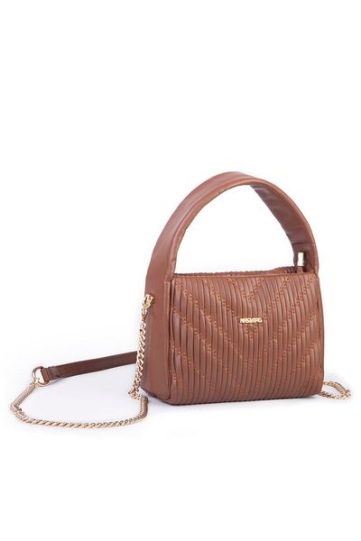 Nas Bag Geantă de mână și de umăr pentru femei de dimensiuni mini (19x15 cm) maro