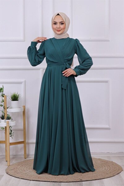 dubai showroom ŞİFON KRUVAZE ELBİSE