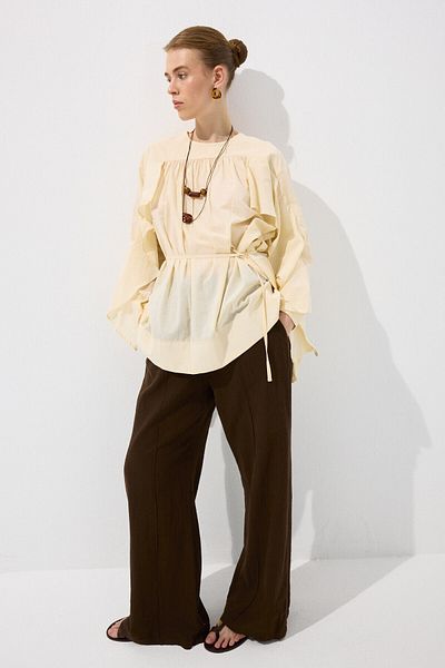 KUAD Butter Draped Sleeve Voile Tunic