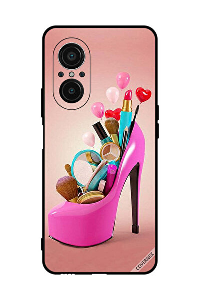 Covernex غطاء حماية لهاتف هواوي نوفا 9 SE 5G حذاء وردي مع أدوات مكياج
