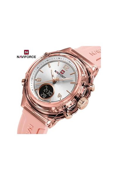 Naviforce NF7109 Women's Digital & Analog Sports Watch – Rose Gold, Waterproof, Multifunctional