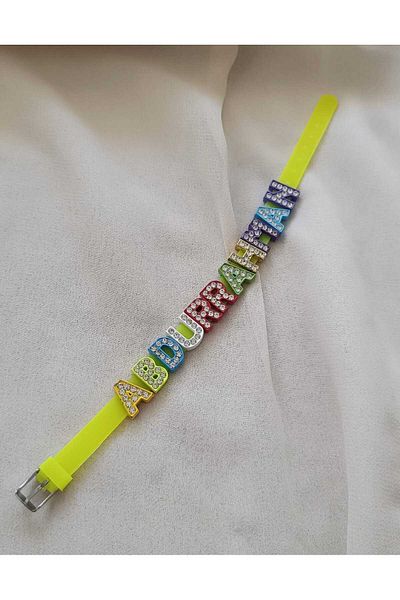 Hd Marketim Name Bracelet Charm Bracelet Write It Yourself Silicone Bracelet with Stones