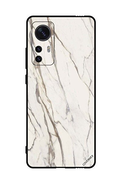 Covernex غطاء حماية لهاتف Xiaomi 12X بنمط رخامي أبيض متشقق