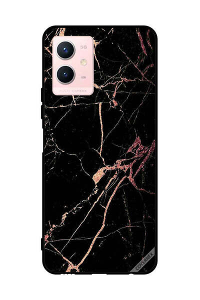Covernex Protective Case Cover For vivo Y33s 5G Racked Black Marble Pattern