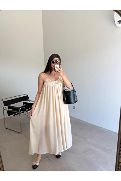 Bade Butik Μπεζ φόρεμα Shay με λουράκια