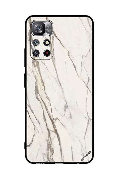 Covernex غطاء حماية لهاتف شاومي ريدمي نوت 11S 5G بنمط رخامي أبيض متشقق