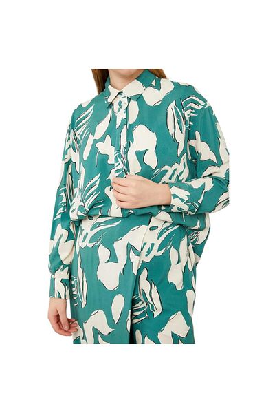 Levidor Floral Patterned Shirt Collar Trousers Suit