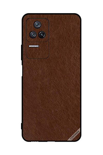 Covernex غطاء حماية لهاتف شاومي ريدمي K40S بنمط جلدي بني داكن